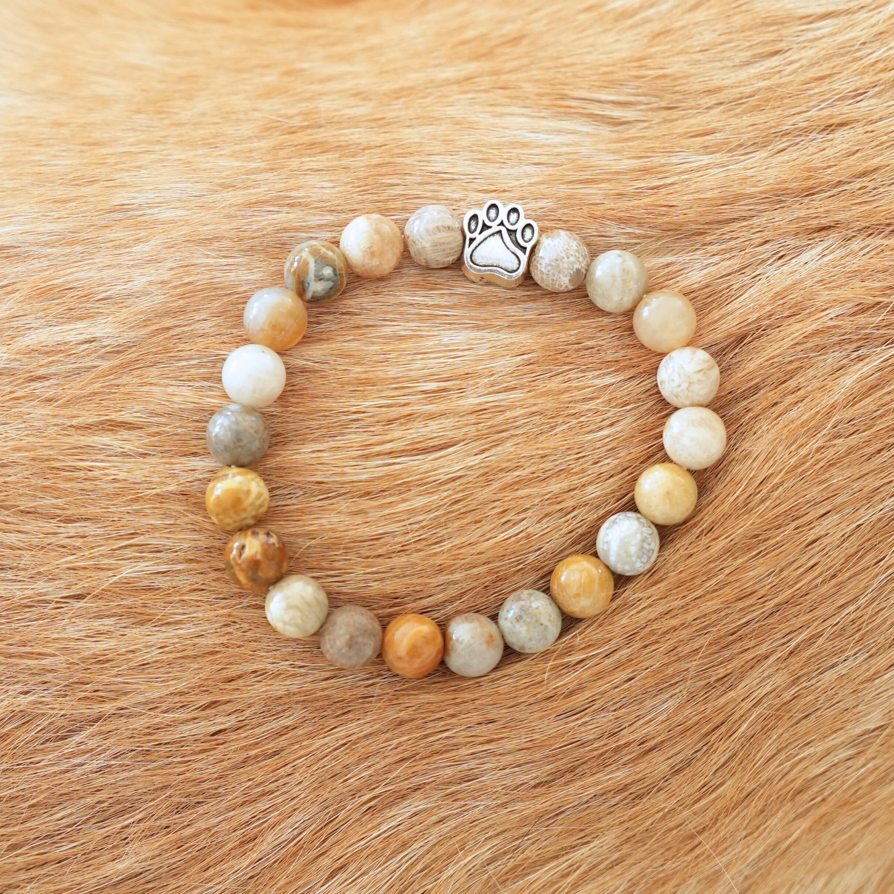 Paw print bracelet - sandstone