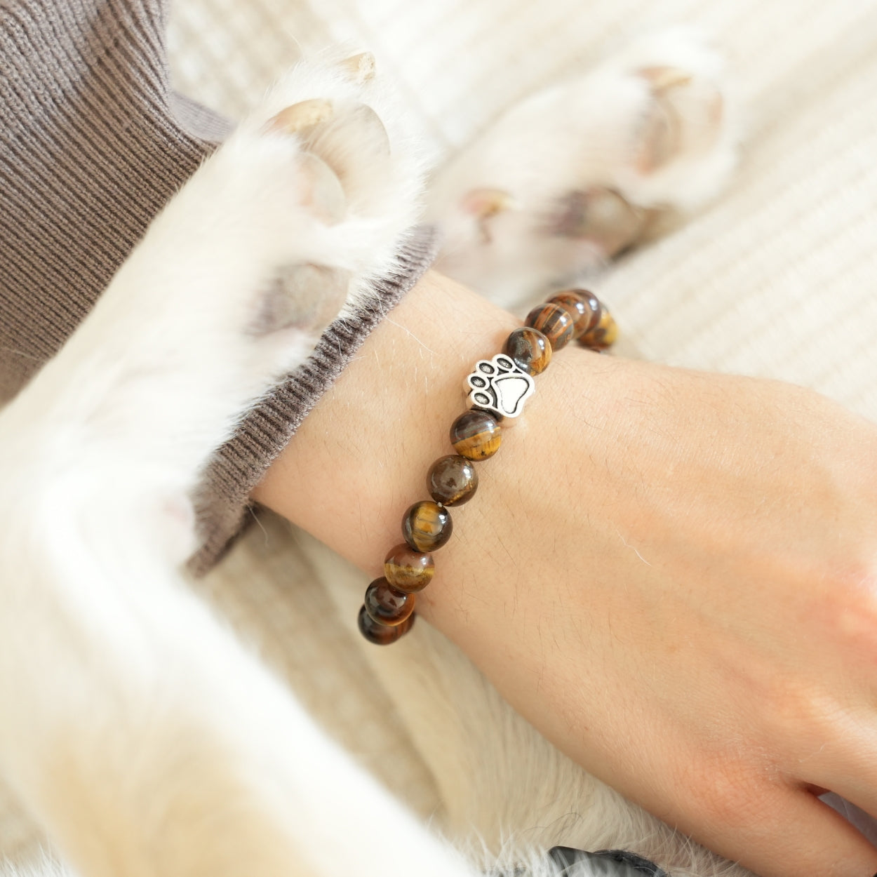 Paw print bracelet - Tiger Stone