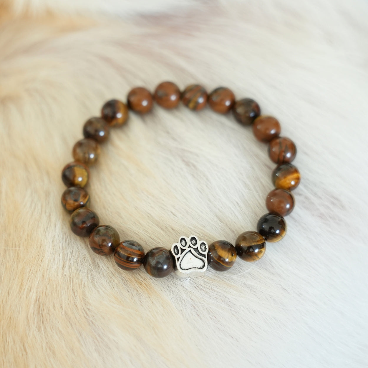 Paw print bracelet - Tiger Stone