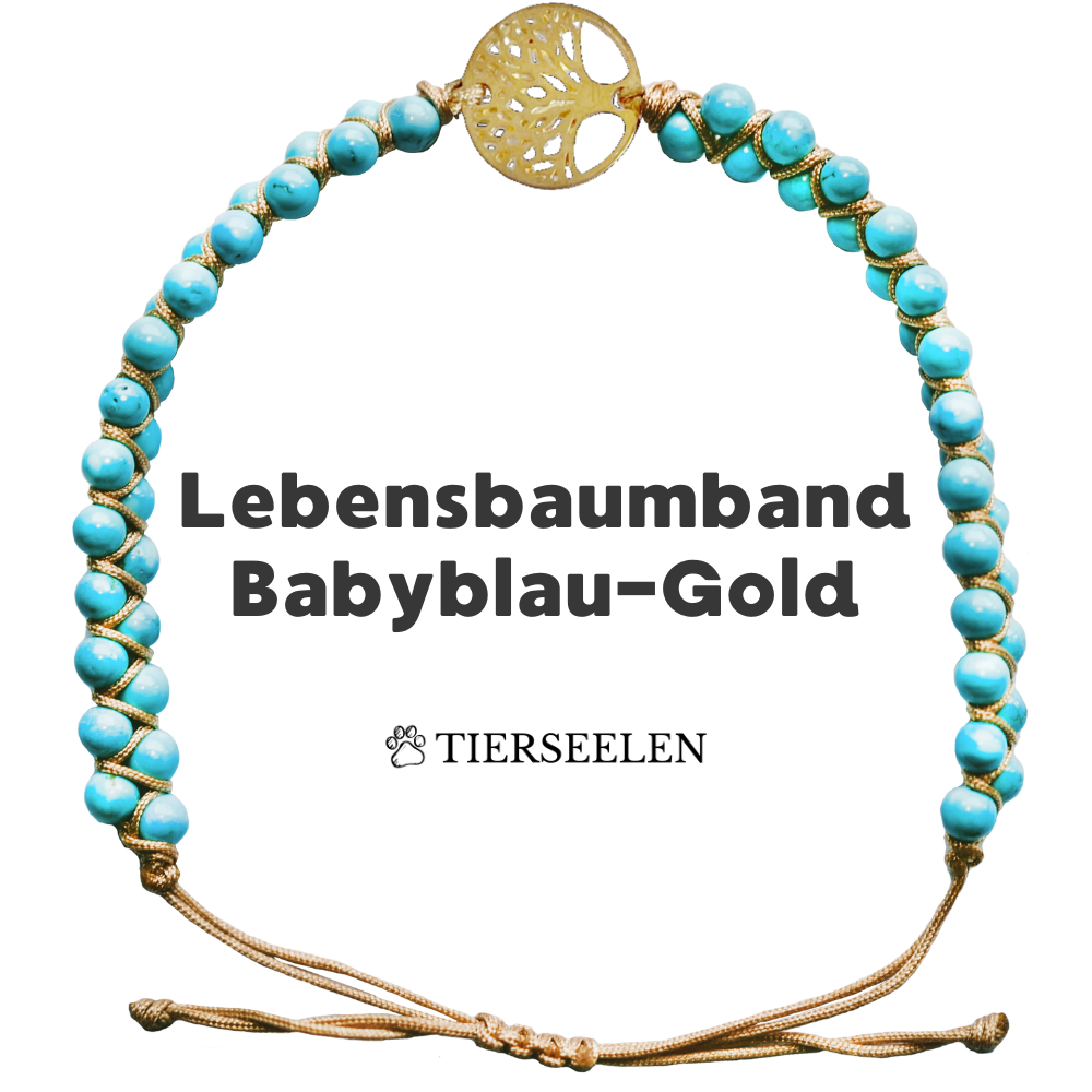 Lebensbaum - Babyblau-Gold