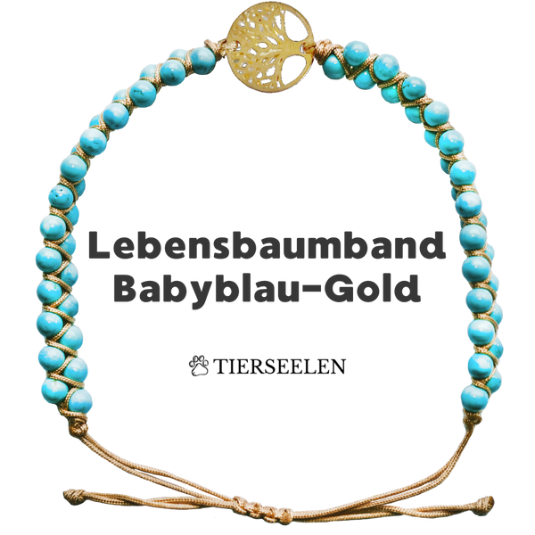 Lebensbaum - Babyblau-Gold