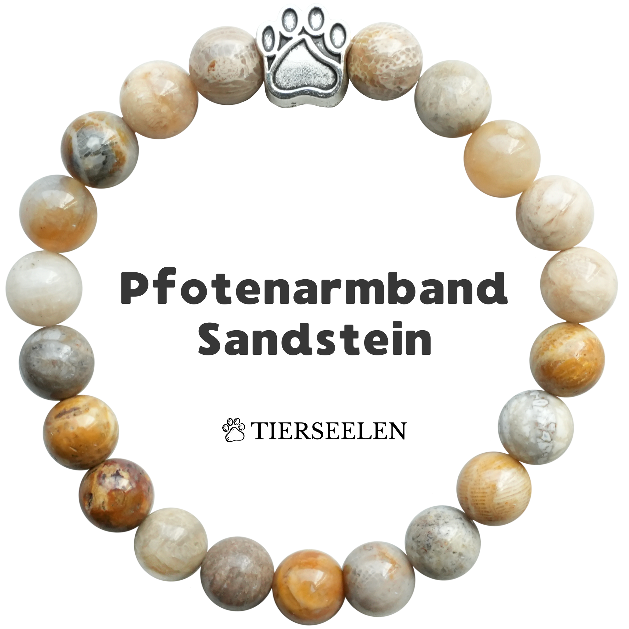 Paw print bracelet - sandstone