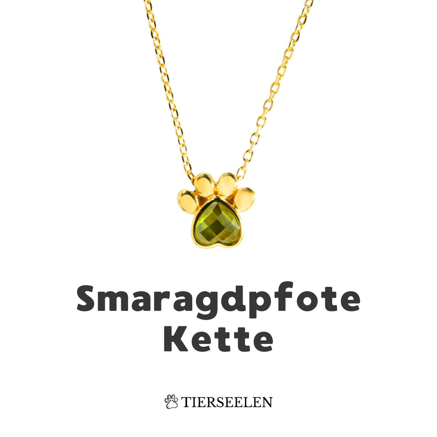 Emerald Paw Necklace