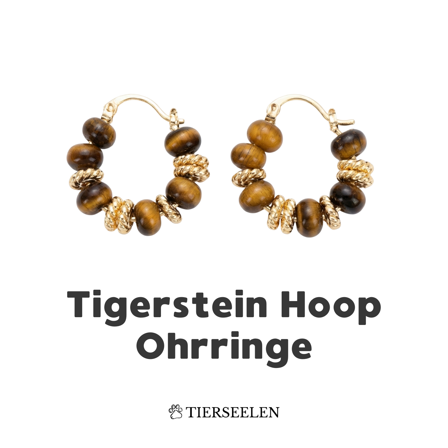 Tiger Stone Hoop Earrings